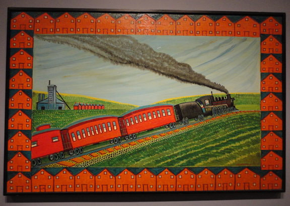 painting by Jack Savitsky, coal miner folk artist