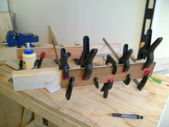 Laminating two new banjo necks