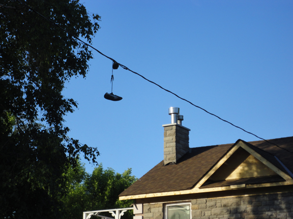 sneakers on a wire