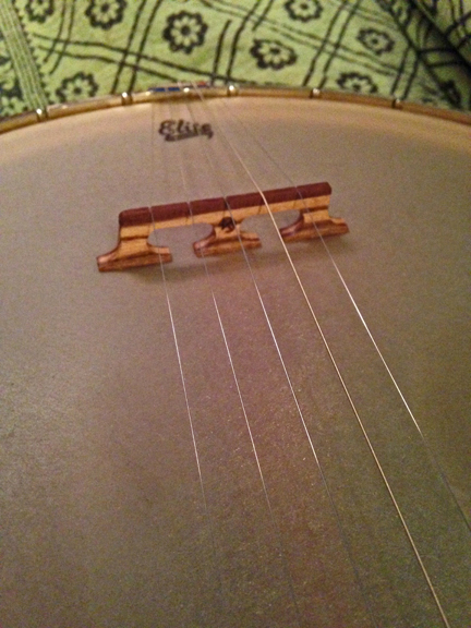 Zebra/katalox banjo bridge