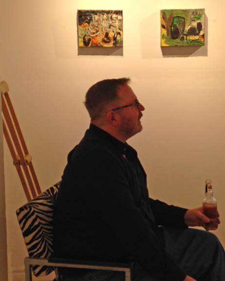 Me with my little paintings Duck River and Half Past Four