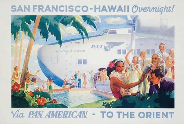 One of the most rare: Pan Am San Francisco Hawaii Overnight c. 1938 Frank McIntosh 27
