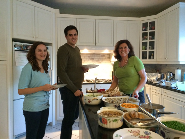 Megan, John and Viv with all that wonderful food